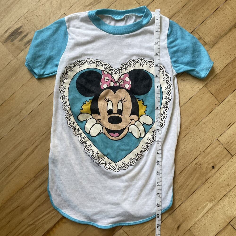 Vintage 90’s Minnie Mouse Pajama Dress Girls Sz 11in Pit To Pit 19-20in Length - Picture 3 of 14